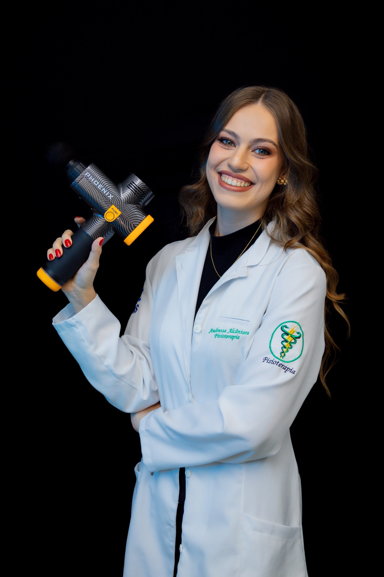 Detalhe do jaleco, meio de curso Fisioterapia PUC Goiás, Goiânia