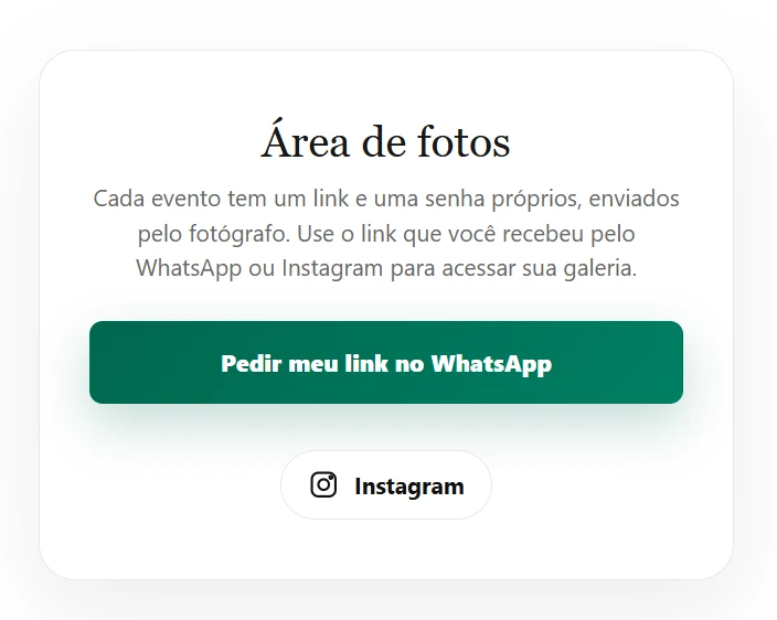 Galeria online de fotos para entrega de eventos e ensaios